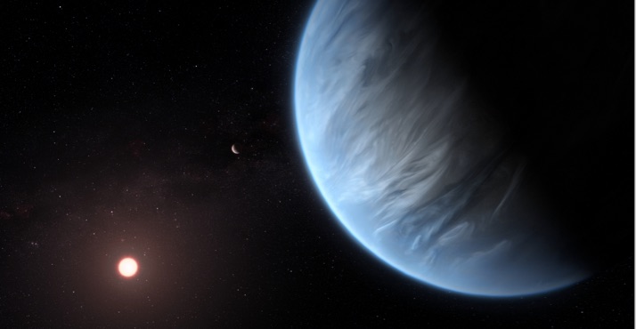 Illustration of a potentially habitable exoplanet